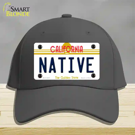 Native California Novelty License Plate Hat Cotton / Charcoal