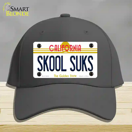 Skool Suks California Novelty License Plate Hat Cotton / Charcoal