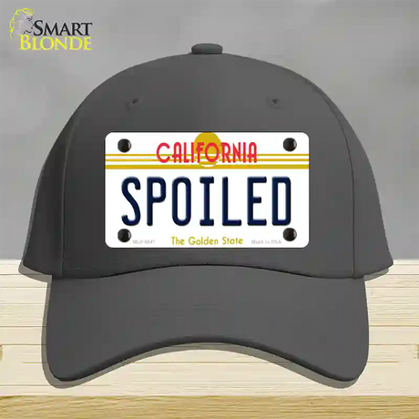 Spoiled California Novelty License Plate Hat Cotton / Charcoal