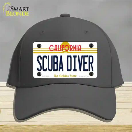 Scuba Diver California Novelty License Plate Hat Cotton / Charcoal