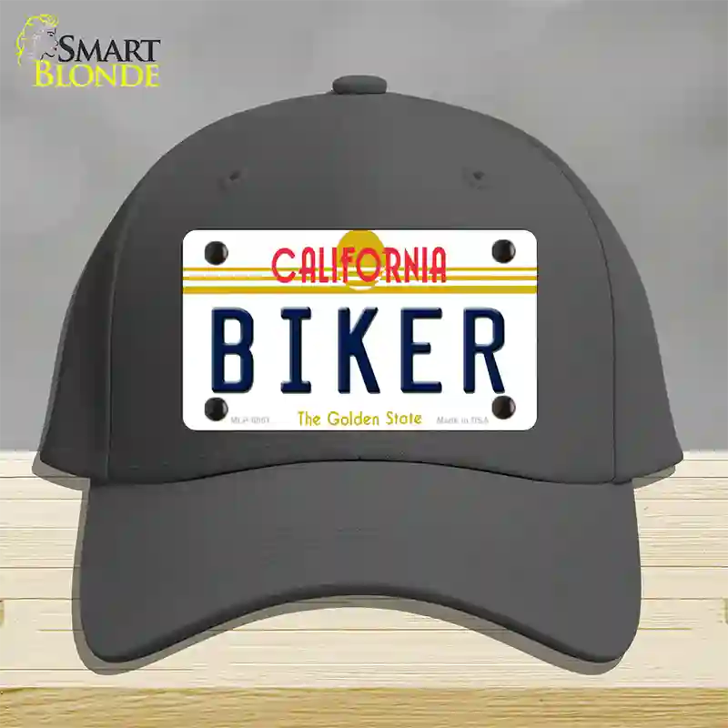 Biker California Novelty License Plate Hat Cotton / Charcoal