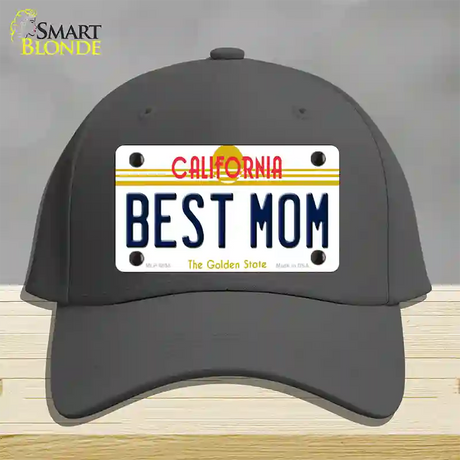 Best Mom California Novelty License Plate Hat Cotton / Charcoal