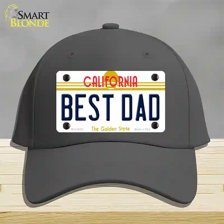 Best Dad California Novelty License Plate Hat Cotton / Charcoal