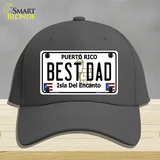 Best Dad Puerto Rico Novelty License Plate Hat Cotton / Charcoal