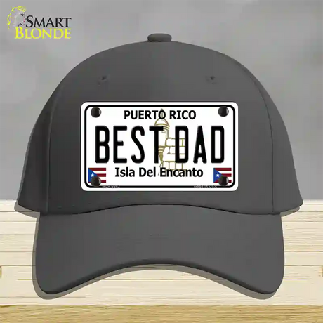 Best Dad Puerto Rico Novelty License Plate Hat Cotton / Charcoal