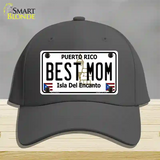 Best Mom Puerto Rico Novelty License Plate Hat Cotton / Charcoal