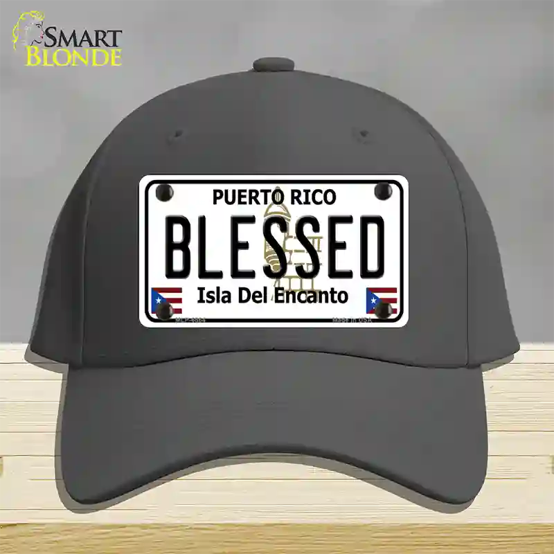 Blessed Puerto Rico Novelty License Plate Hat Cotton / Charcoal