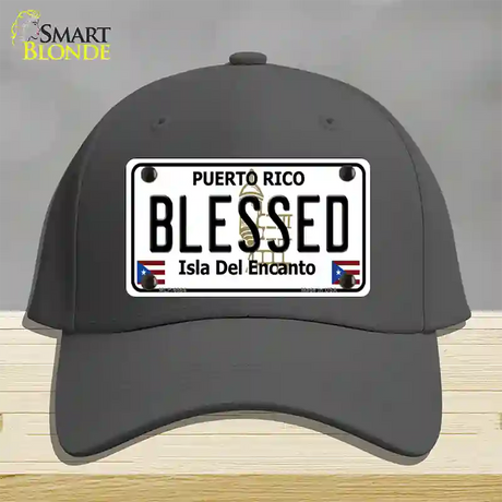 Blessed Puerto Rico Novelty License Plate Hat Cotton / Charcoal