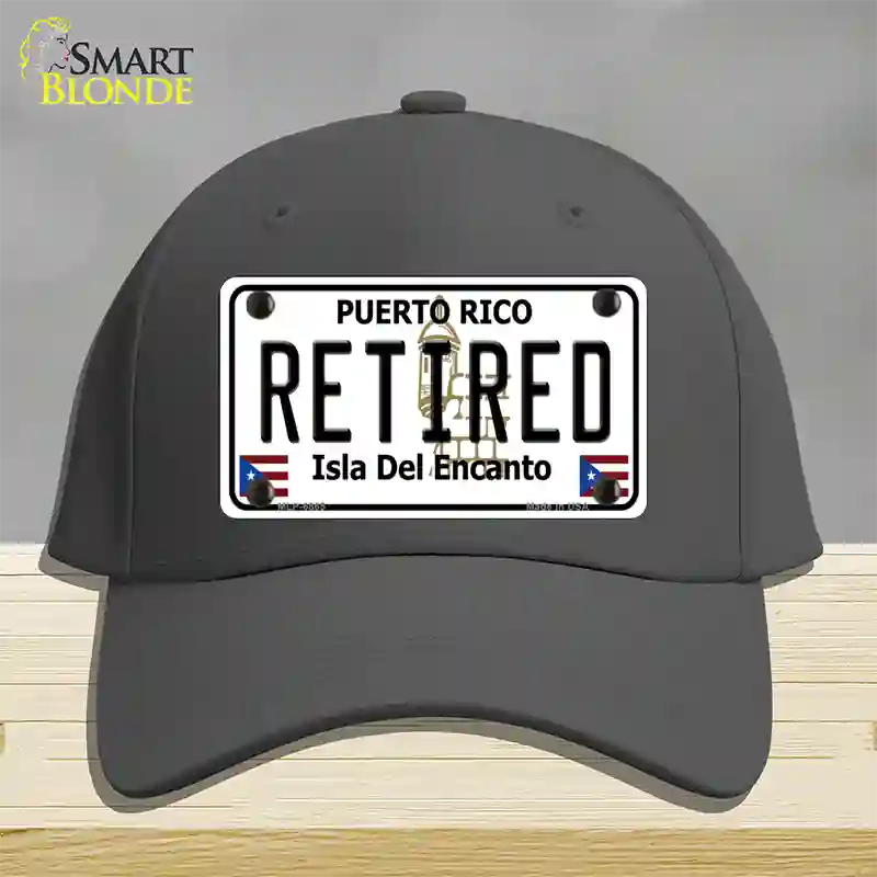 Retired Puerto Rico Novelty License Plate Hat Cotton / Charcoal