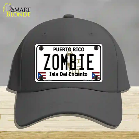 Zombie Puerto Rico Novelty License Plate Hat Cotton / Charcoal