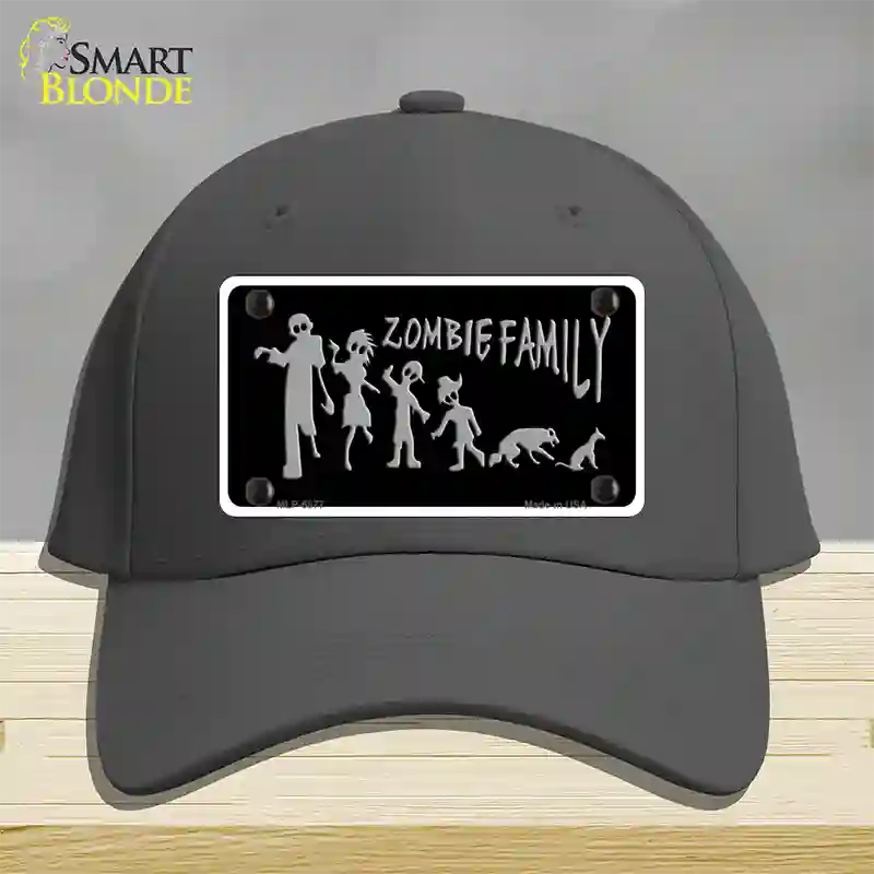 Zombie Family Black Novelty License Plate Hat Cotton / Charcoal