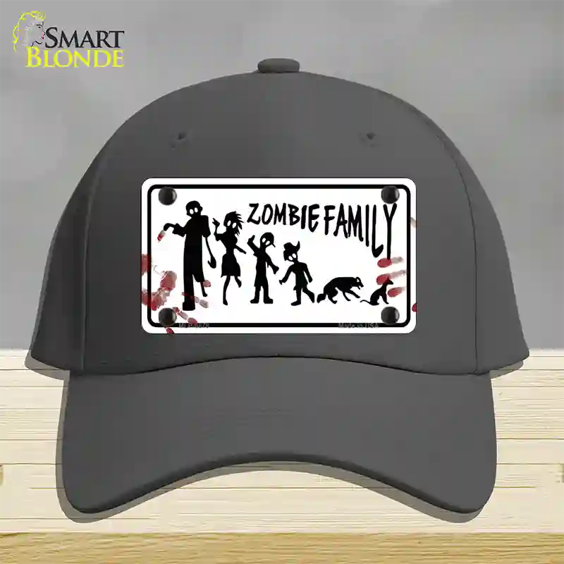 Zombie Family White Novelty License Plate Hat Cotton / Charcoal