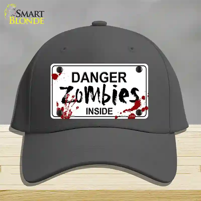 Danger Zombies Inside Novelty License Plate Hat Cotton / Charcoal