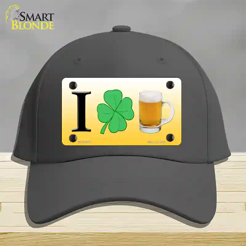 I Shamrock Beer Novelty License Plate Hat Cotton / Charcoal