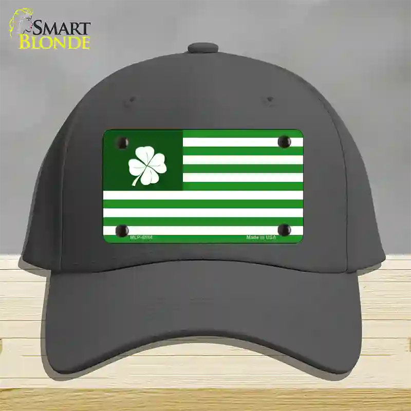 Green Shamrock Flag Novelty License Plate Hat Cotton / Charcoal