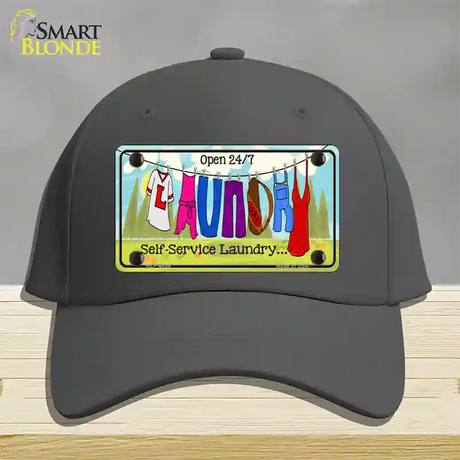 Laundry Self Service Novelty License Plate Hat Cotton / Charcoal