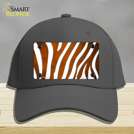 Orange White Zebra Oil Rubbed Novelty License Plate Hat Cotton / Charcoal