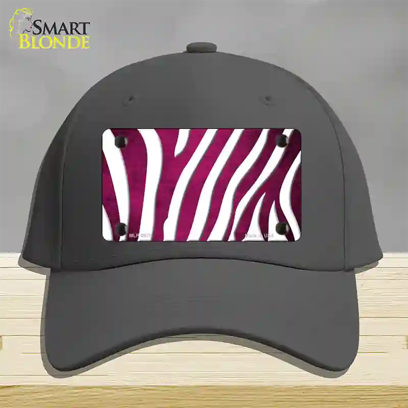 Pink White Zebra Oil Rubbed Novelty License Plate Hat Cotton / Charcoal