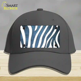 Light Blue White Zebra Oil Rubbed Novelty License Plate Hat Cotton / Charcoal