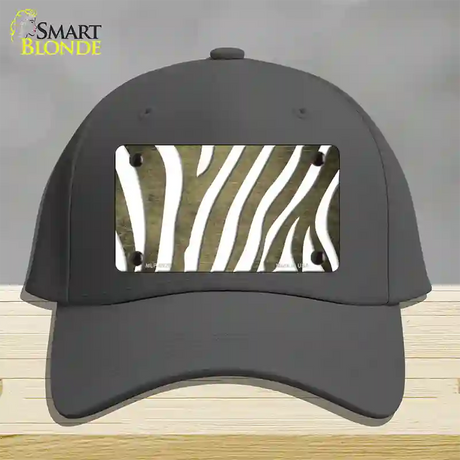 Gold White Zebra Oil Rubbed Novelty License Plate Hat Cotton / Charcoal