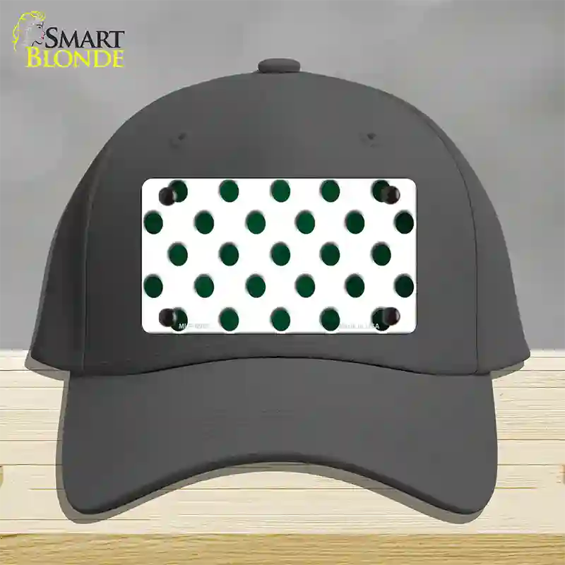 Green White Dots Oil Rubbed Novelty License Plate Hat Cotton / Charcoal