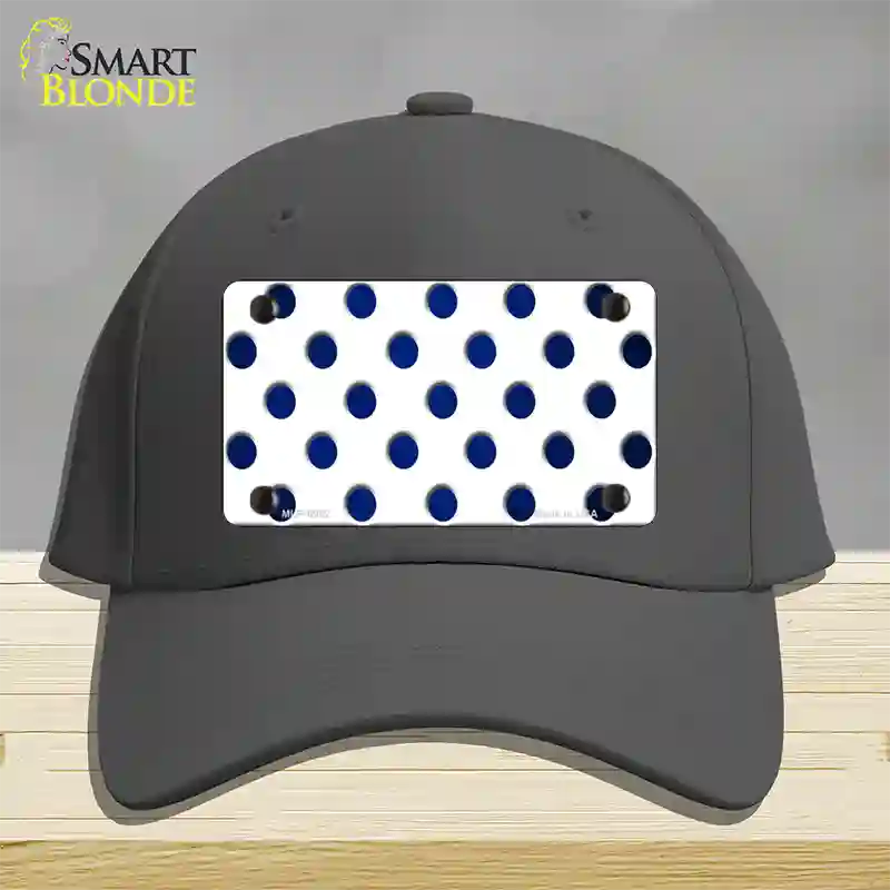 Blue White Dots Oil Rubbed Novelty License Plate Hat Cotton / Charcoal