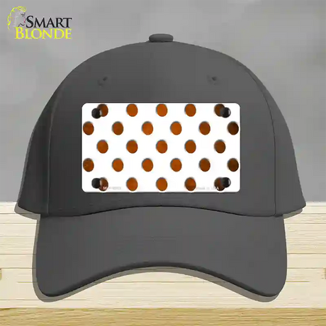 Orange White Dots Oil Rubbed Novelty License Plate Hat Cotton / Charcoal