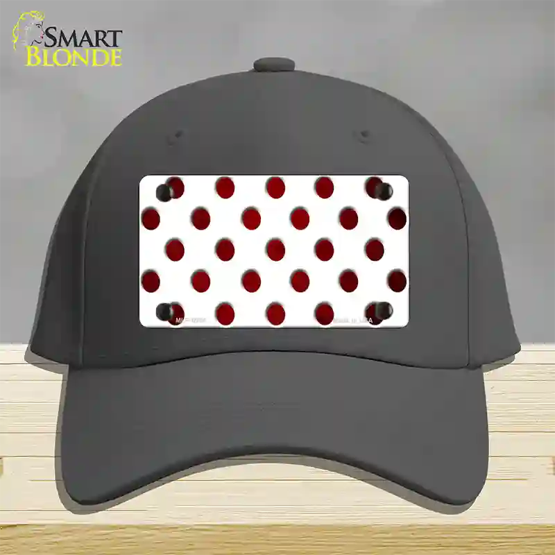 Red White Dots Oil Rubbed Novelty License Plate Hat Cotton / Charcoal