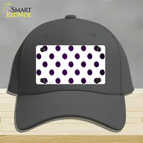 Purple White Dots Oil Rubbed Novelty License Plate Hat Cotton / Charcoal