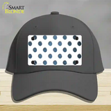 Light Blue White Dots Oil Rubbed Novelty License Plate Hat Cotton / Charcoal