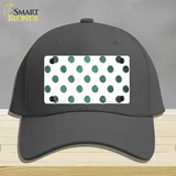 Mint White Dots Oil Rubbed Novelty License Plate Hat Cotton / Charcoal