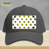 Yellow White Dots Oil Rubbed Novelty License Plate Hat Cotton / Charcoal