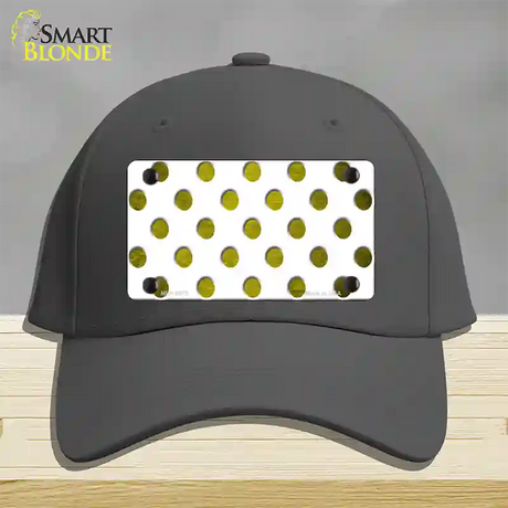 Yellow White Dots Oil Rubbed Novelty License Plate Hat Cotton / Charcoal