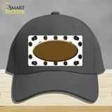 Brown White Dots Oval Oil Rubbed Novelty License Plate Hat Cotton / Charcoal