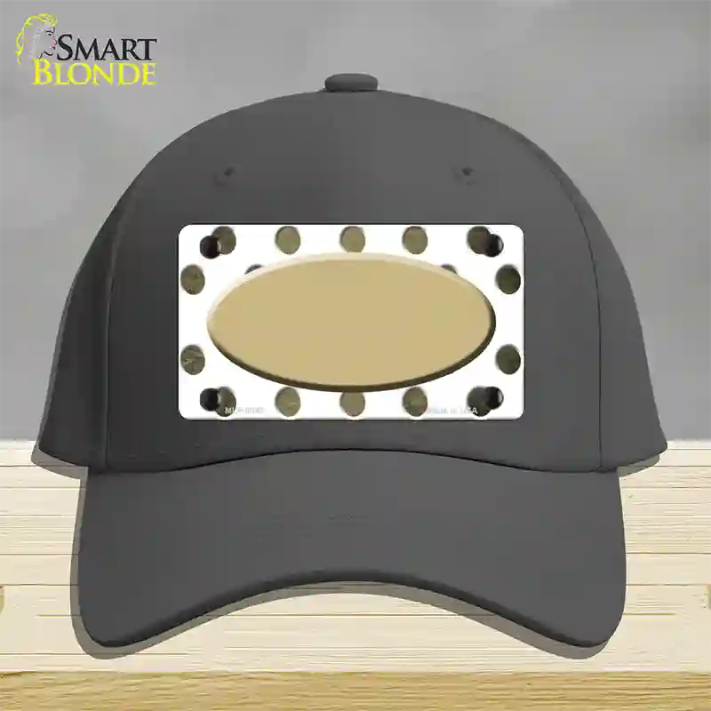 Gold White Dots Oval Oil Rubbed Novelty License Plate Hat Cotton / Charcoal