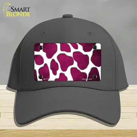 Pink White Giraffe Oil Rubbed Novelty License Plate Hat Cotton / Charcoal