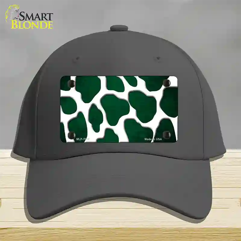 Green White Giraffe Oil Rubbed Novelty License Plate Hat Cotton / Charcoal