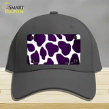 Purple White Giraffe Oil Rubbed Novelty License Plate Hat Cotton / Charcoal