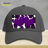 Purple White Hearts Giraffe Oil Rubbed Novelty License Plate Hat Cotton / Charcoal