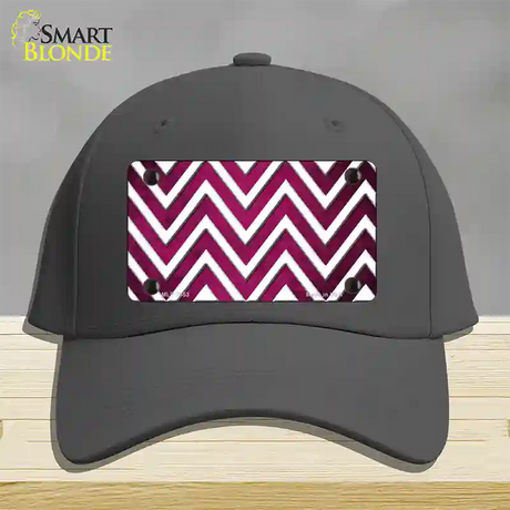 Pink White Chevron Oil Rubbed Novelty License Plate Hat Cotton / Charcoal