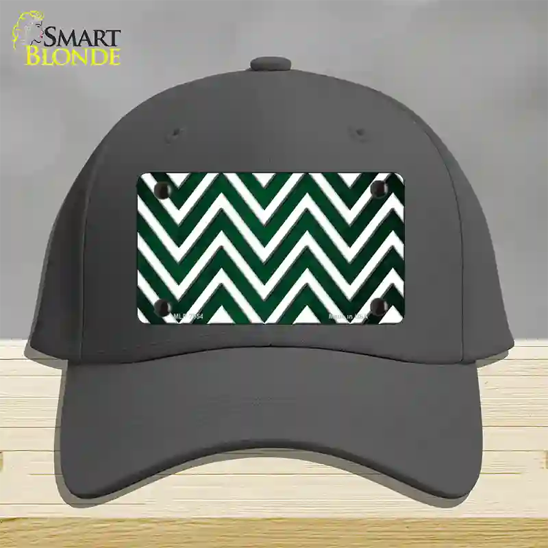 Green White Chevron Oil Rubbed Novelty License Plate Hat Cotton / Charcoal