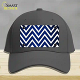 Blue White Chevron Oil Rubbed Novelty License Plate Hat Cotton / Charcoal