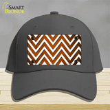 Orange White Chevron Oil Rubbed Novelty License Plate Hat Cotton / Charcoal