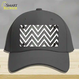 Gray White Chevron Oil Rubbed Novelty License Plate Hat Cotton / Charcoal