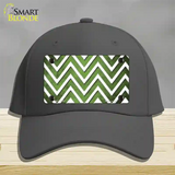 Lime Green White Chevron Oil Rubbed Novelty License Plate Hat Cotton / Charcoal