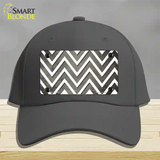 Tan White Chevron Oil Rubbed Novelty License Plate Hat Cotton / Charcoal