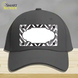 Black White Chevron Scallop Oil Rubbed Novelty License Plate Hat Cotton / Charcoal