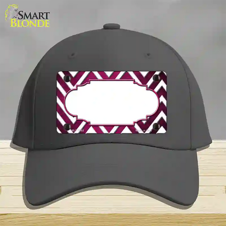 Pink White Chevron Scallop Oil Rubbed Novelty License Plate Hat Cotton / Charcoal