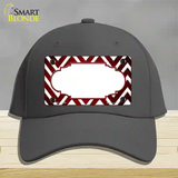 Red White Chevron Scallop Oil Rubbed Novelty License Plate Hat Cotton / Charcoal