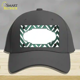 Mint White Chevron Scallop Oil Rubbed Novelty License Plate Hat Cotton / Charcoal